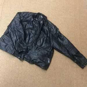 Black faux leather moto jacket size 3x like new